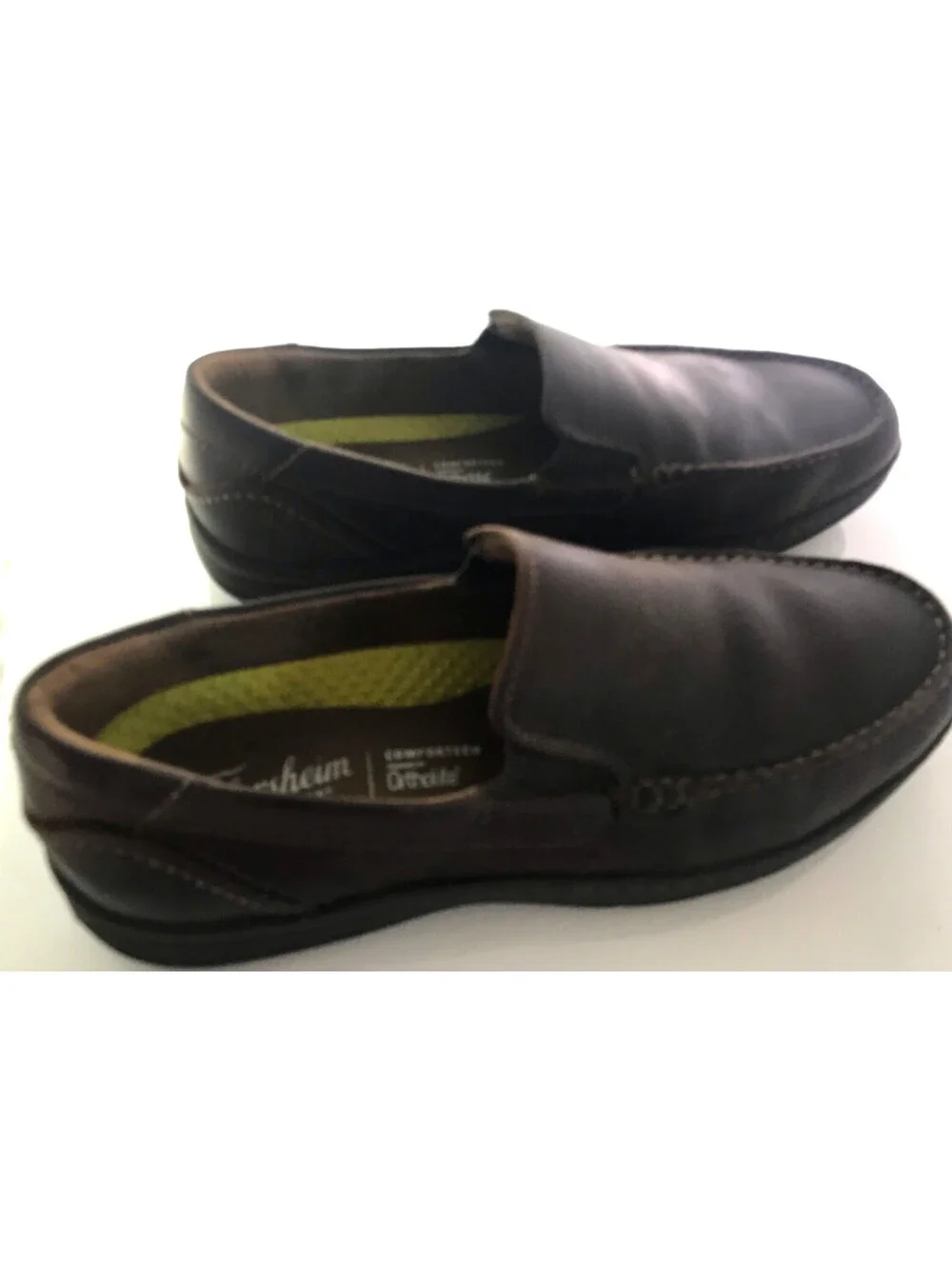 Mens Florsheim Comfortech Ortholite Brown Leather Upper Shoes Size 9M Slip on